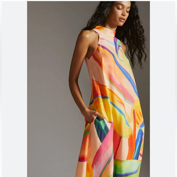 NWOT Anthropologie Farm Rio
Maxi Dress Halter Dress COLOR - MULTI - Picture 5 of 6